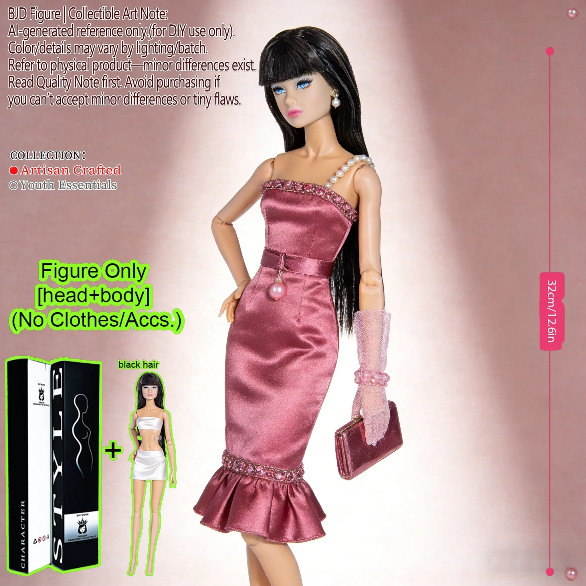 수집가급 BJD, 슈퍼 모델, 섬세한 특징과 사실적인 피부, 푹신한 머리카락, 휴일 기념품, 인형만