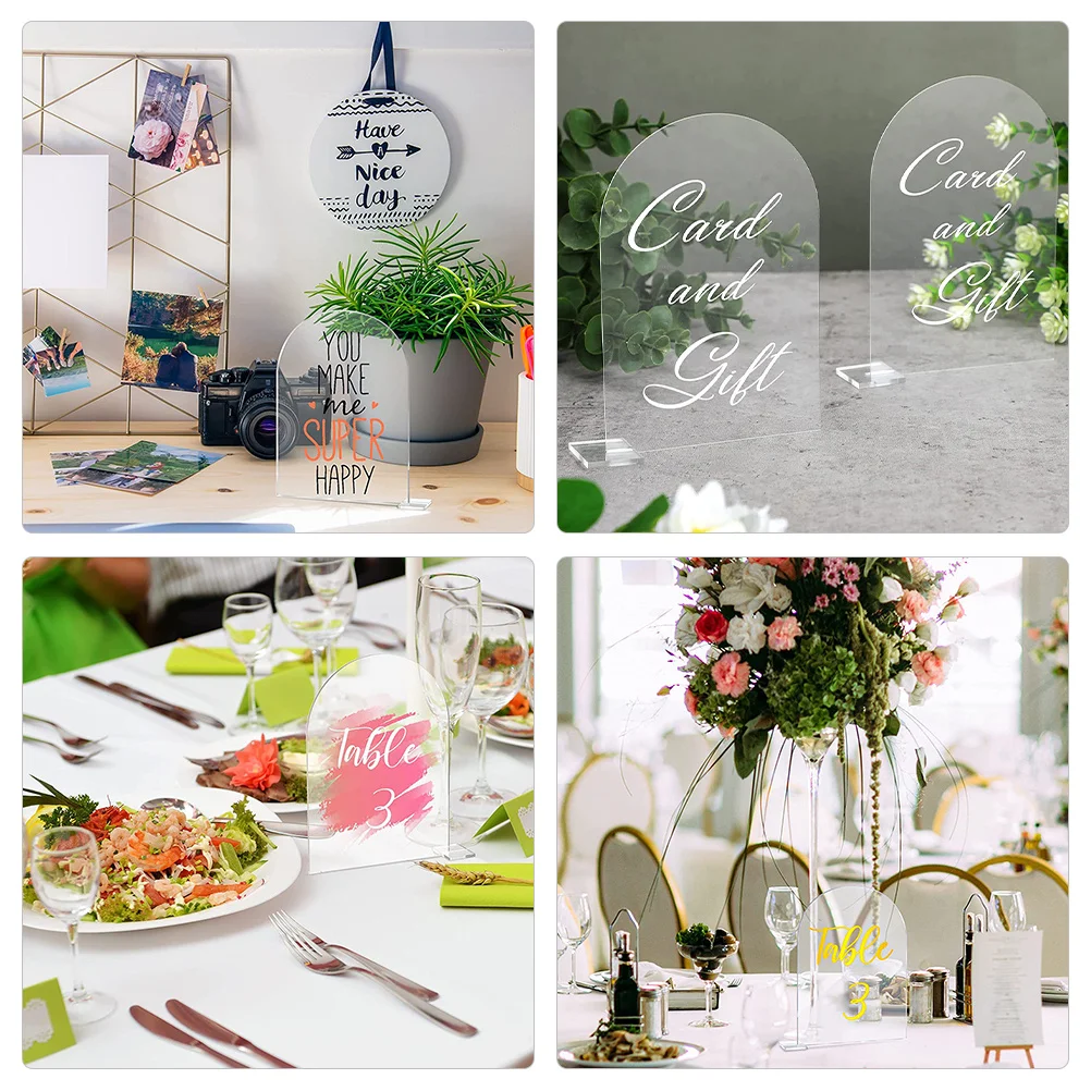 

5Sets Reusable Acrylic Place Cards Blank Table Number Signs Seating Cards Wedding Food Labels Food Labels Card