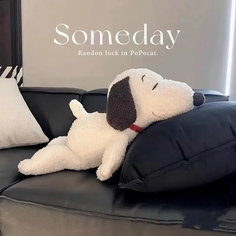 2025 Miniso Snoopy Surroundings Extra Large Puppy Dog Doll Pillow Bed Cushion Fill Doll Paper Box Cover Plush Doll Birthday Gift