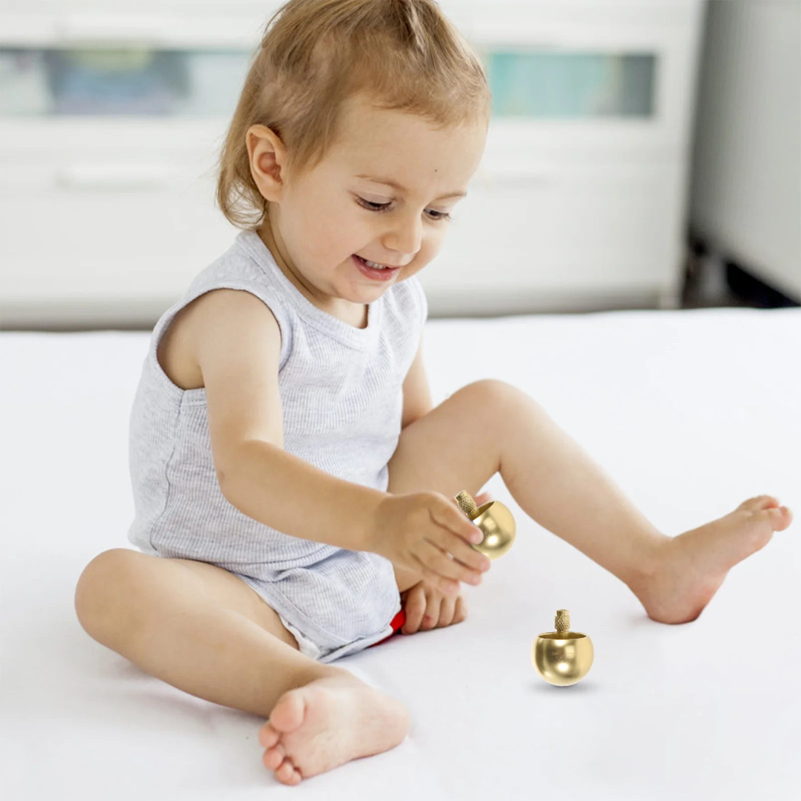 

Toy Metal Automatic Flip Spiral Cool Gadgets for Kids Spinning Top Golden Gyro Child