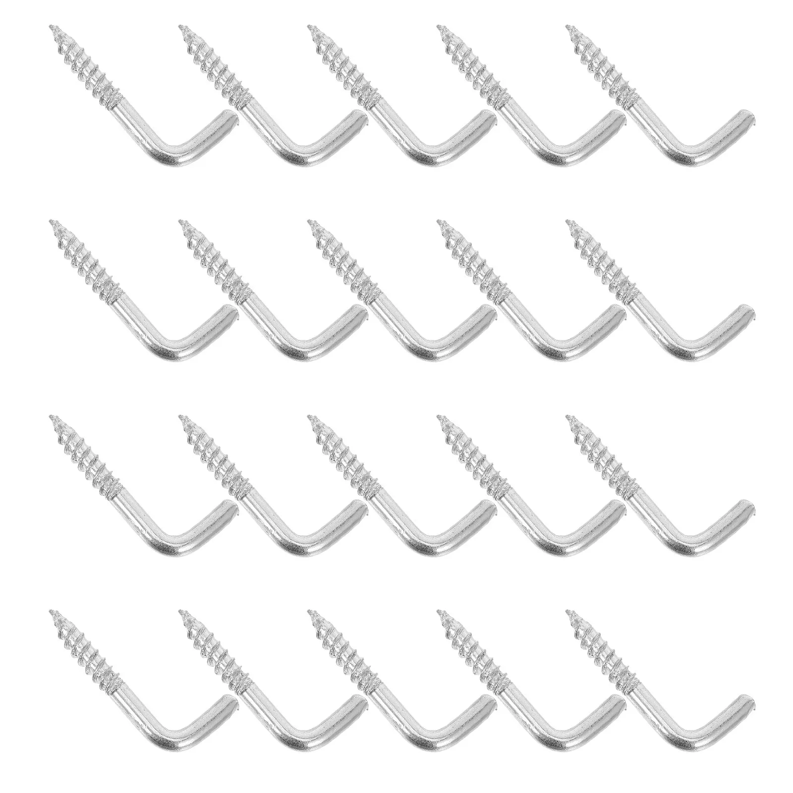 100Pcs L-Shaped Zinc-Plated Self-Tapping Screw Hooks Metal Utility Hooks Wall Hanging Storage Key Jewelry Towel Holder