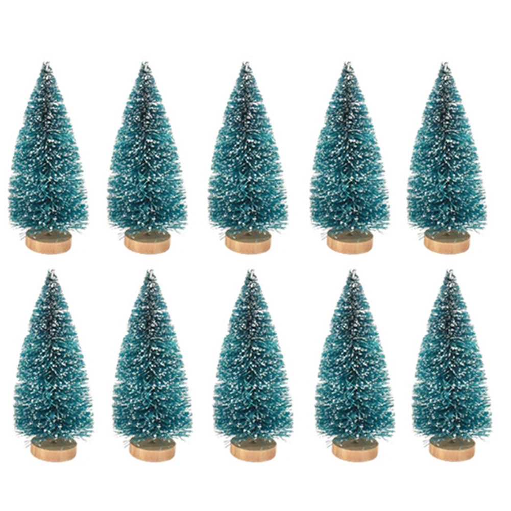 10pcs Mini Sisal Snow Frost Christmas Trees Winter Snow Ornaments Tabletop Trees Christmas Tree Christmas Decorations 2024