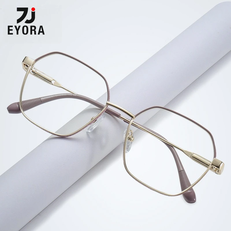 

EYORA Fashion Personalized Metal Reading Glasses Anti Blue Light Myopia and Hyperopia Photochromic Prescription Eyewear Lens