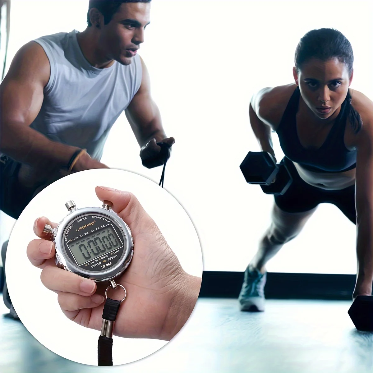 Stopwatch, 1/100th Rainproof Digital Timer For Sports, Competition, Coach, Referee, Training, Timing