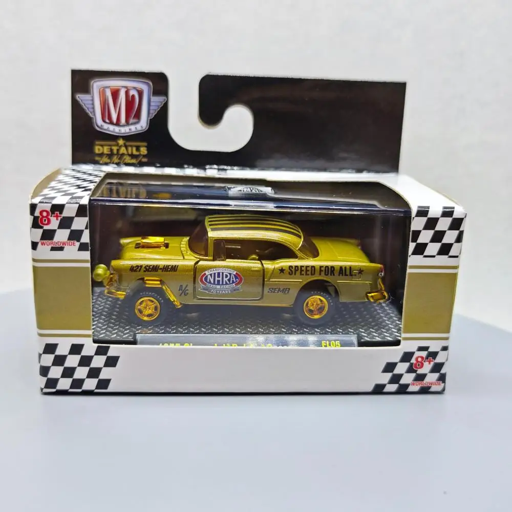 

M2 Machines 1/64 1955 Bel Air Gasser Gold Hub Die-cast alloy car model collection display child gift