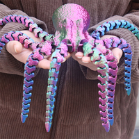 43cm vibrant 3D printed octopus animal model, diverse living room desktop decoration ornaments and accessories