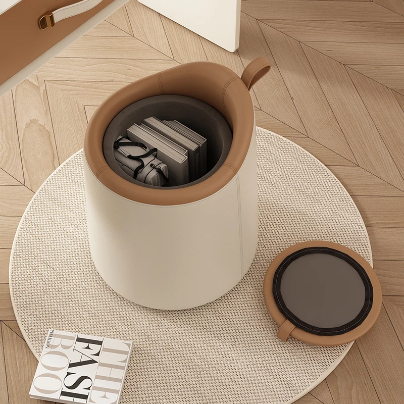 مقعد زينة على الطراز الكريمي مع كرسي مكياج دوار من الخشب الصلب مع مسند ظهر فاخر صغير من العثماني لغرفة النوم