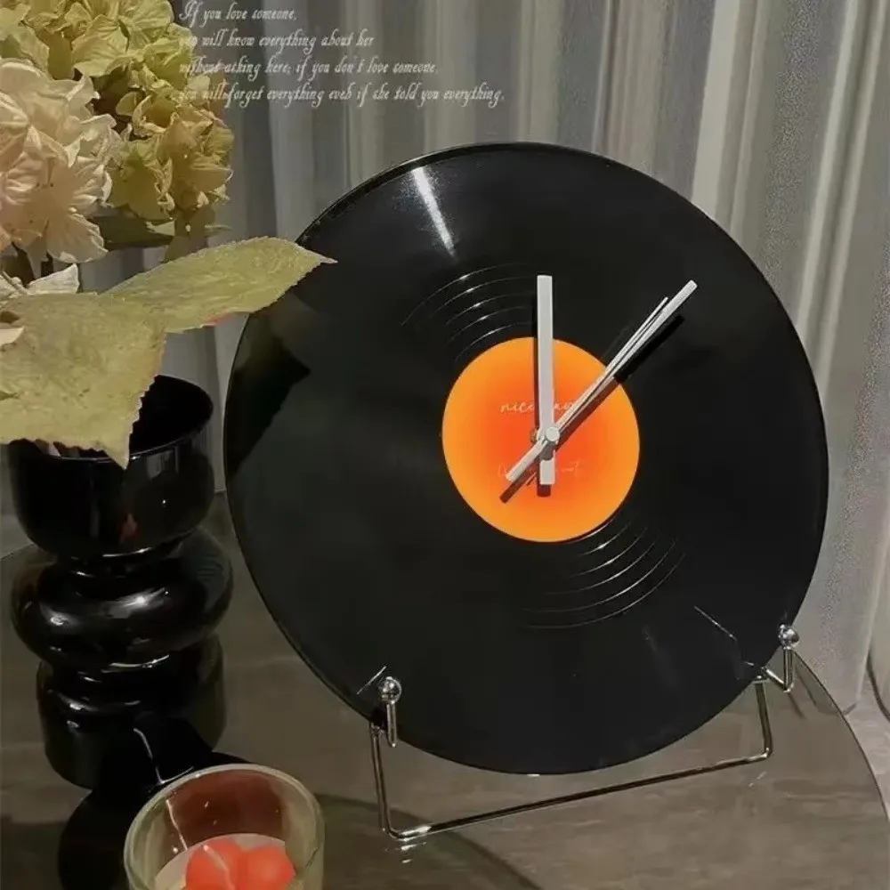 

New Sunset Vinyl Record Wall Clock High-end Ornament Silent Mechanism Retro Vinyl Record Clock Minimalist DIY Wall Clock Bar