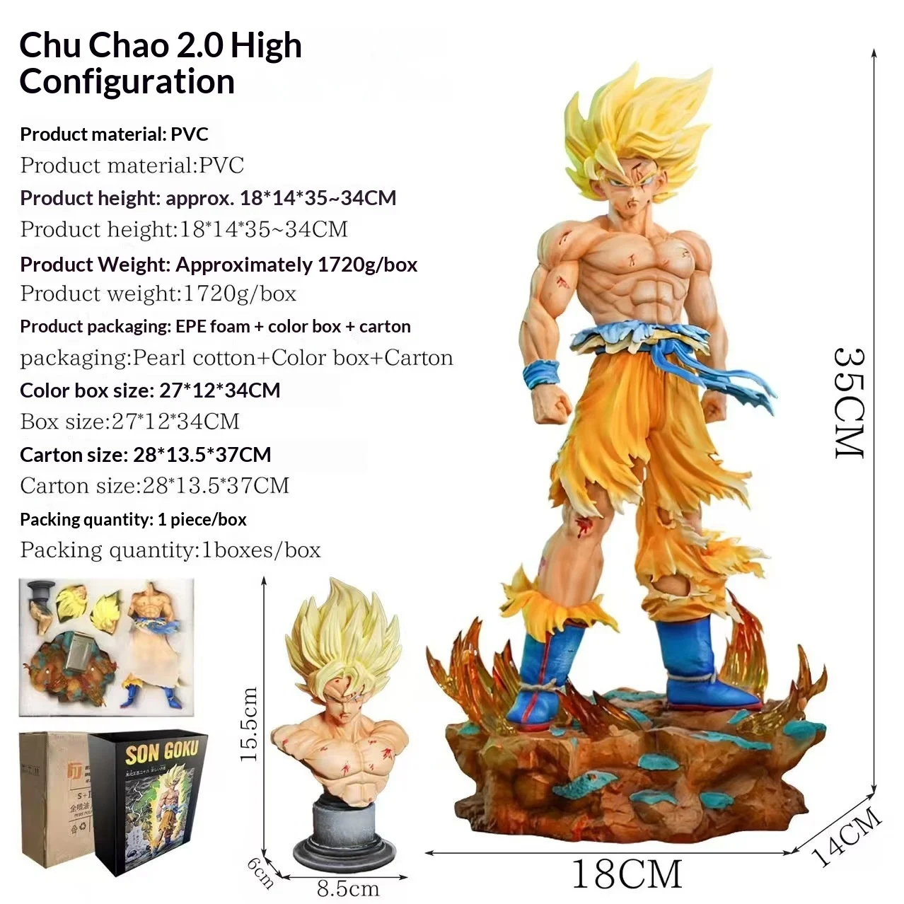 Figura de Dragon Ball Ultra Instinct Goku 2,0, estatua luminosa, juguete coleccionable, figura de acción para fanáticos y niños