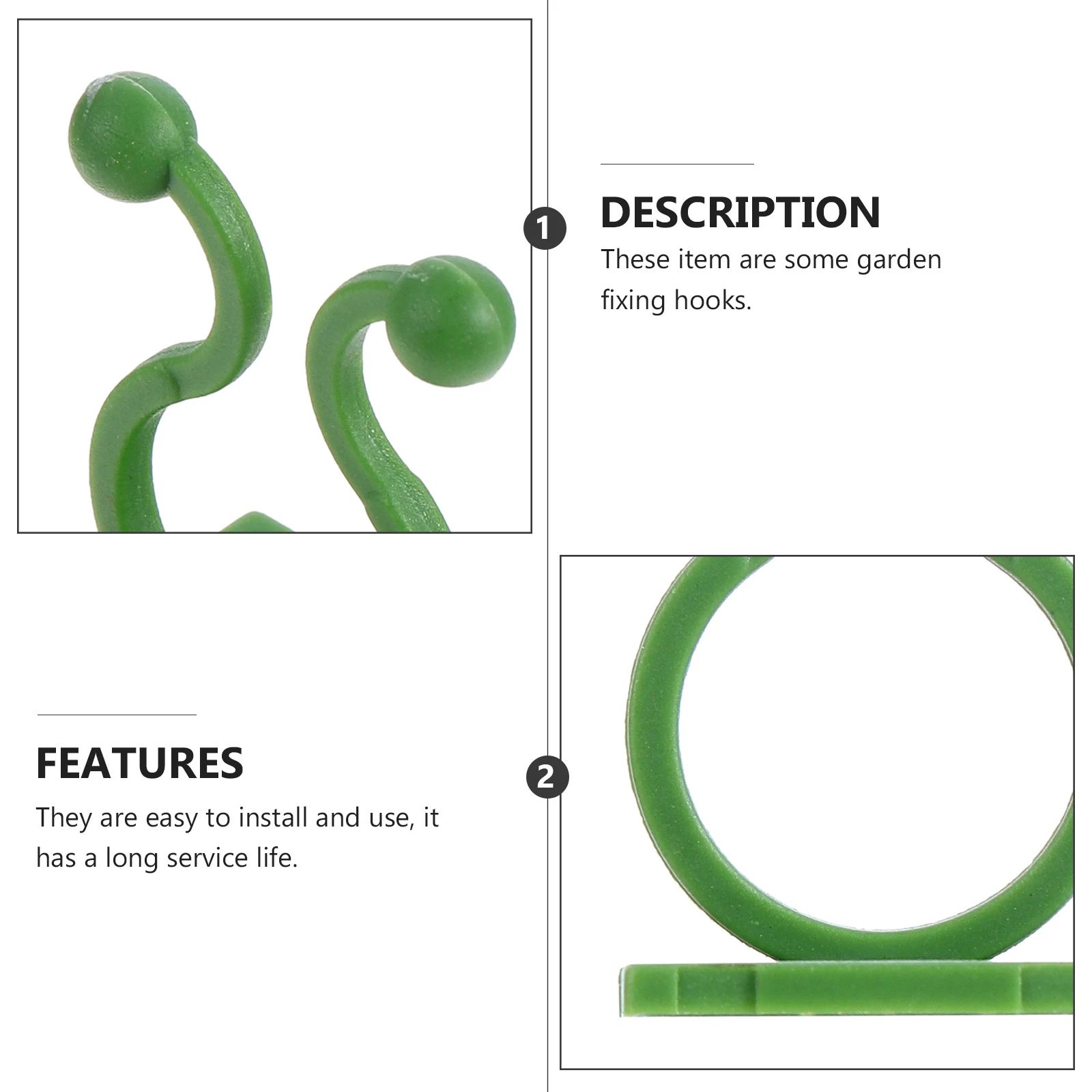

100Pcs Plant Climbing Fixer Green Hooks Easy Install Long Life Garden Plant Fixing Clip Holder Supplies for Vine Growth