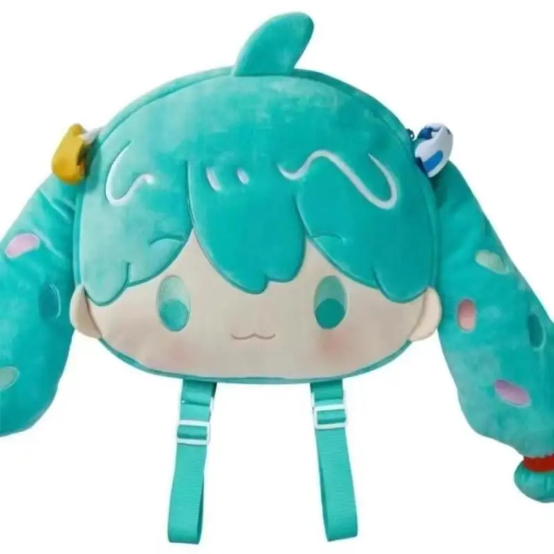 Kawaii Hatsune Miku Plush Backpack Vocaloid Fluffy Anime Rucksack Trendy Japanese Shoulder Bag for Anime Fans Daily Travel Carry