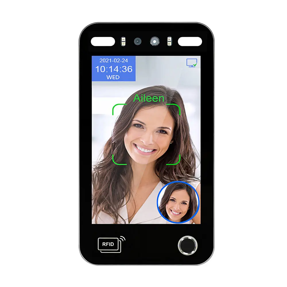 8 Inch HD IPS Biometric AI Face Recognition Access Control  Fingerprint Time Attendance Door Access Control With WiFi USB