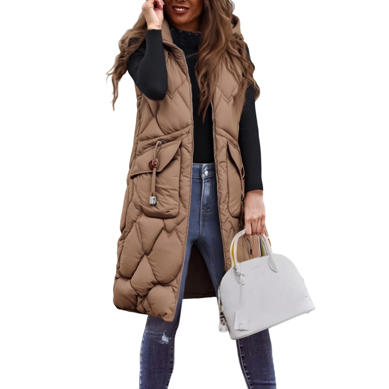 Autumn Women Vest Winter Puffer Parkas Coat 2025 New Casual Pocket Hooded Waistcoat Female Sleeveless Jacket Winderproof Outerwe