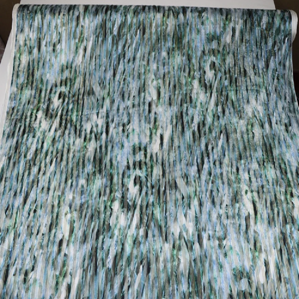 Wonderful Nice Quality Silk Stripe Metallic Fabric Printing Hazy Gold Line for Cloth Shirt Dress