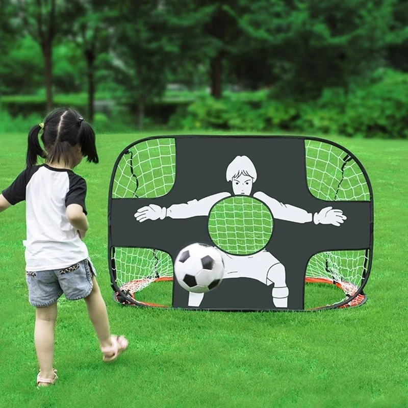 Foldable Football Goal Nylon Soccer Goal Kids And Adults Football Target Net For Playground Backyard Indoor Outdoor Training