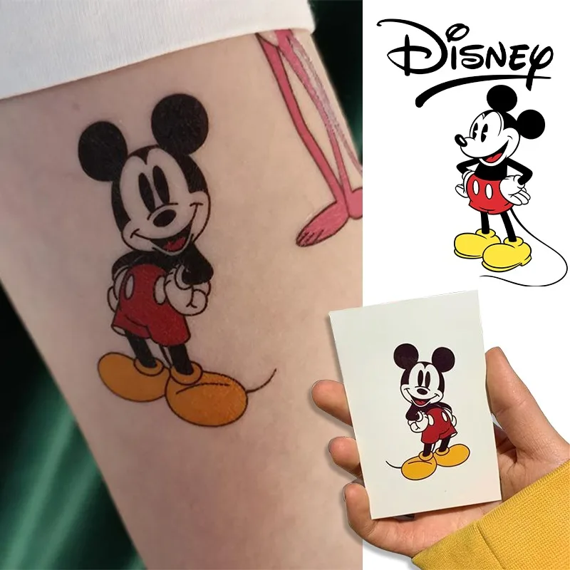 Disney Mickey Mouse Tattoo Stickers Cartoon Waterproof Fake Tattoos Anime Art Cute Arm Temporary Decoration Toys Fashion Tattoo