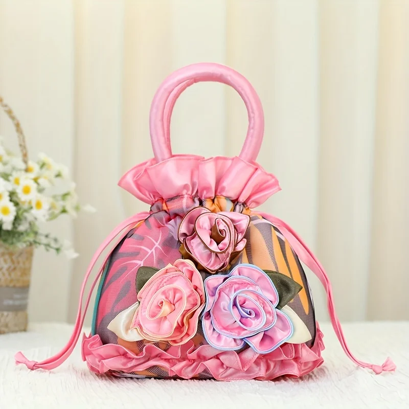 New versatile vintage floral fabric bag - ethnic style shoulder bag for outings