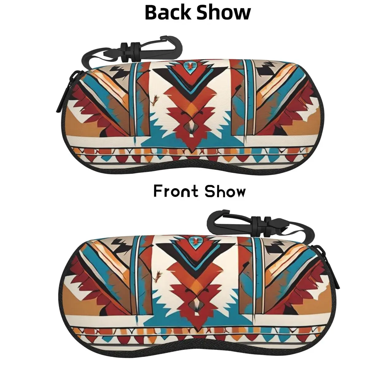 

Navajo Watercolor Pattern Shell Glasses Case Protective Sunglasses Box Women Men Soft Eyeglass Bag Pouch