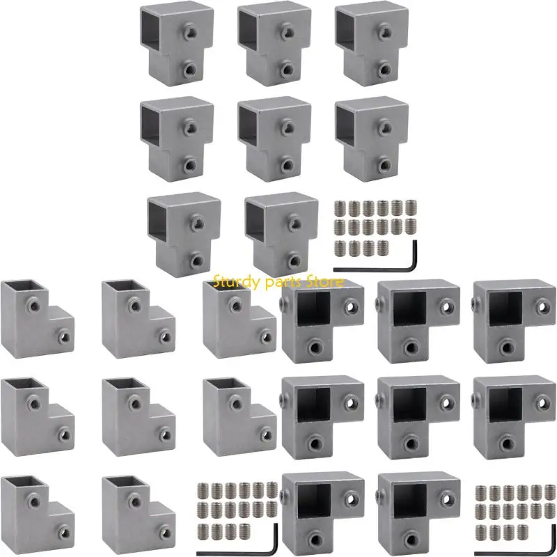 

Тройники 97QC Концевые рельсовые зажимы для квадратных труб Соединитель стойки для хранения с фиксированным соединением