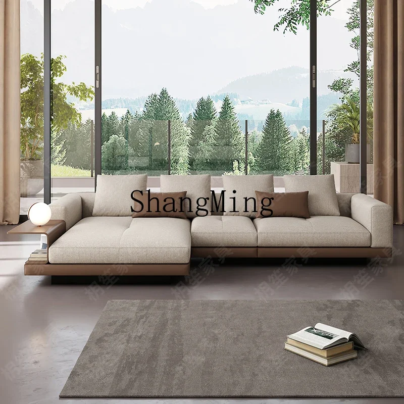 ZZJ simple high-end cotton and linen fabric sofa villa living room high value can lie down and sit comfortably straight sofa