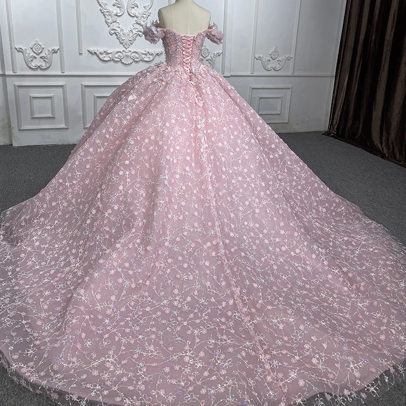 Classic Quinceanera Dresses Organza Ball Gown Appliques Pearls Sweetheart Quinceanera 2023 Pink Flowers DY6578 Bar Mitzvah