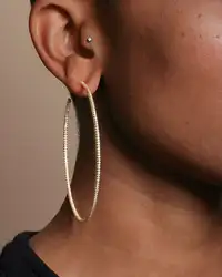 50mm Big Size Huggie Hoop Earrings with 3 Colors 5A Cubic Zirconia - Classic Fashion Women Jewelry High Quality