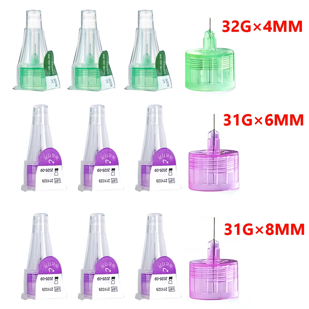 100 Stück/Box Sterile 32G 4MM Universal Insulin-Pen-Nadeln 31G 5MM 6MM 8MM Magic Pen Nadeln für Lilly Beauty Pen Injektion – Detail 1