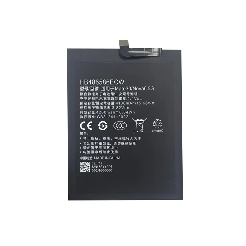 New original battery HB486586ECW 4100mAh 3.82V for Huawei mobile phone Mate30/Nova6/6Pro Honor V30 replacement battery