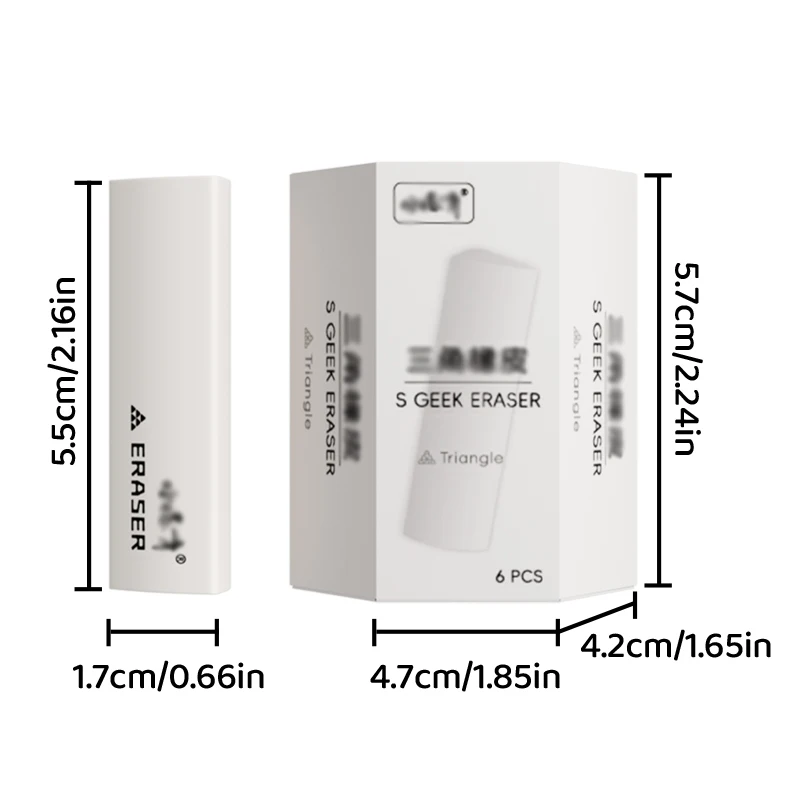 6 Pieces Triangle Eraser, White Soft Pencil Eraser for Writing, Drawing, Sketching, Artistic Use