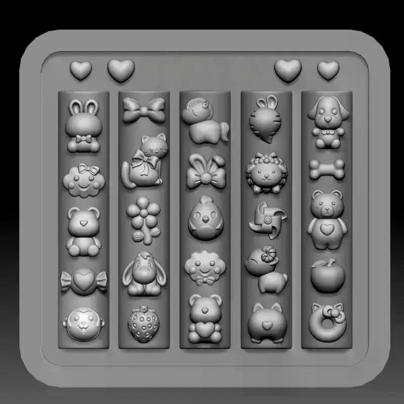 /JCS/Cute Animals 3D Silicone Nail Mold DIY Fruit Design Transparent Mold Manicure Design Tools Nail Art Decoration Cartoon