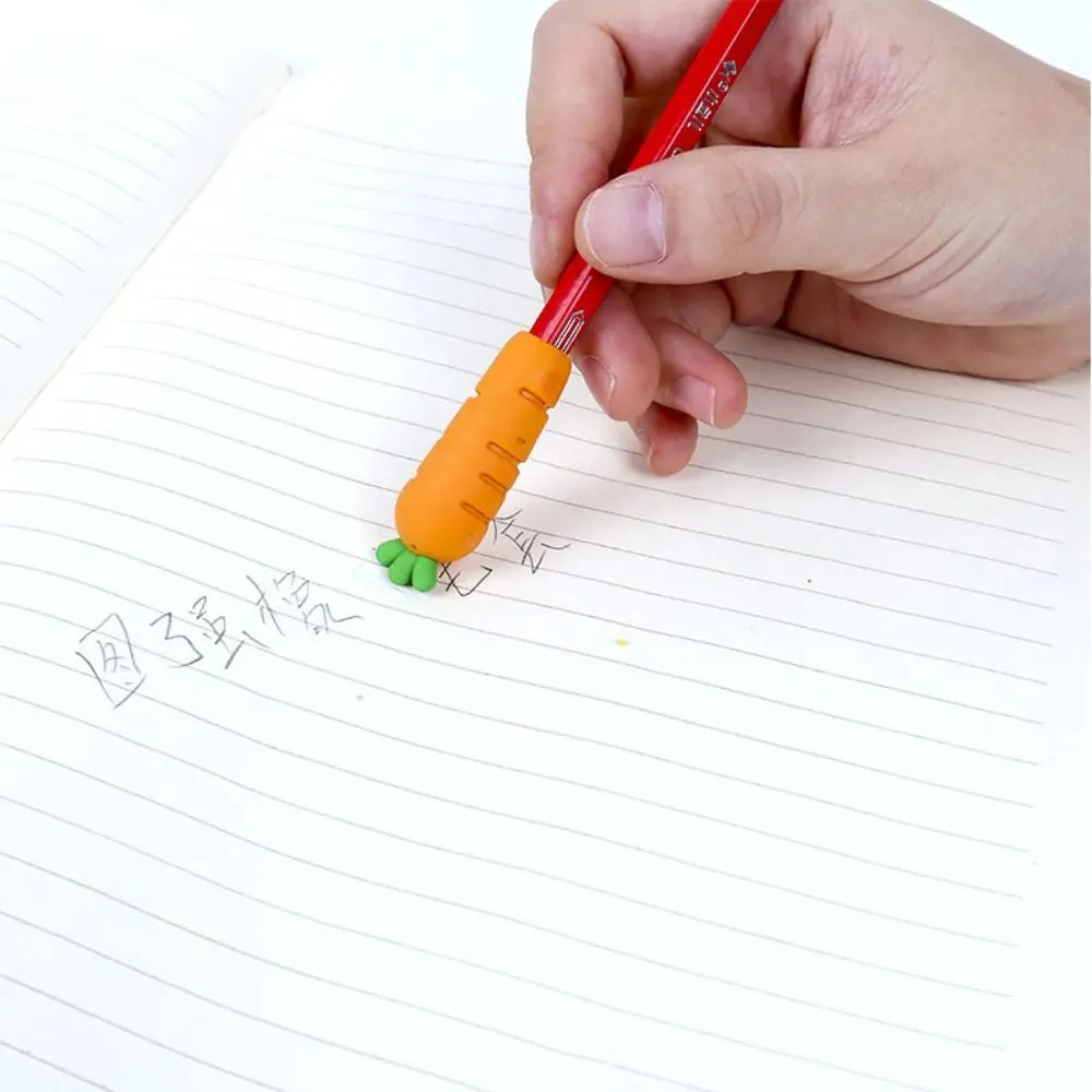 Pencil Protector Pen Pencil Caps Eraser Wiping Eraser Non Toxic Fruits Vegetables Pencil Lid Protective Cover Silicone