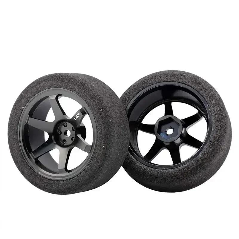 1/10 Scale Sponge Tires and Wheel Rims with 3mm Offset and 12mm Hex fit RC HSP HPI On-Road Racing Car Model Toys Accessory