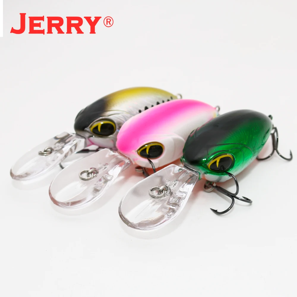 Jerry Atalanta Deep Diving Wobbler Ultraleichte Angelköder Plug Floating Rattling 47mm Kurbelköder Black Bass Pike Forellenköder