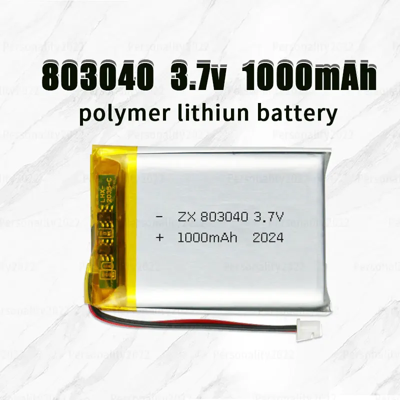 803040 polimerowa bateria Lipo1000mAh 3.7V akumulatory litowe do golarki waga światła kempingowego kontroler MP3/MP4