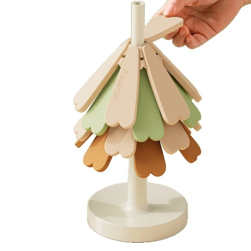 قسط شجرة عيد الميلاد على شكل حصيرة مقاومة للحرارة الإبداعية ارتفاع درجة الحرارة سيليكون الجدول حصيرة وعاء حصيرة وسادة مقاومة للحرارة #5