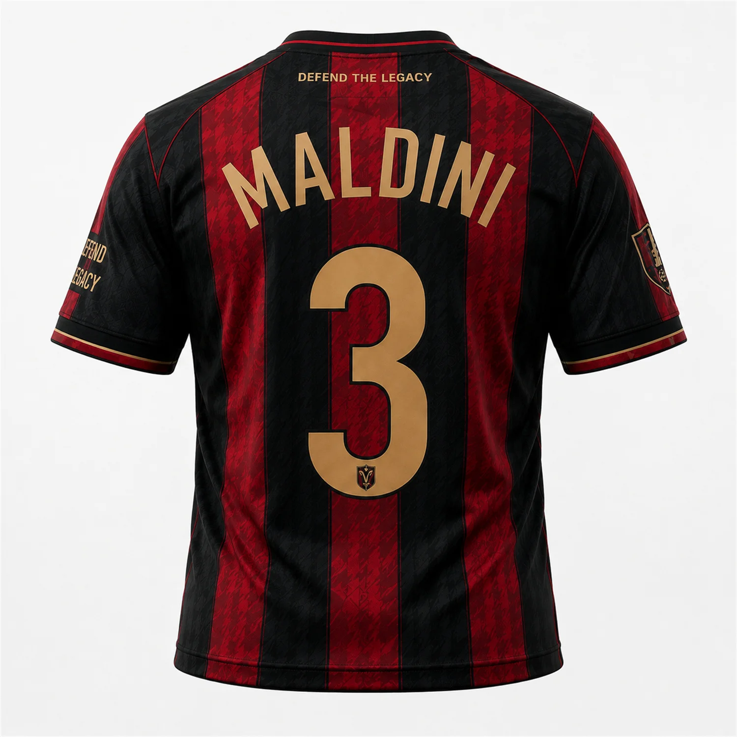 Schwarz-Rotes Nr. 3 Fußballtrikot für Männer, Frauen und Kinder, Maldini Fußballshirt, Kurzarm-Sportbekleidung, Atmungsaktives Fan-Trikot für Jugendliche – Detail 5