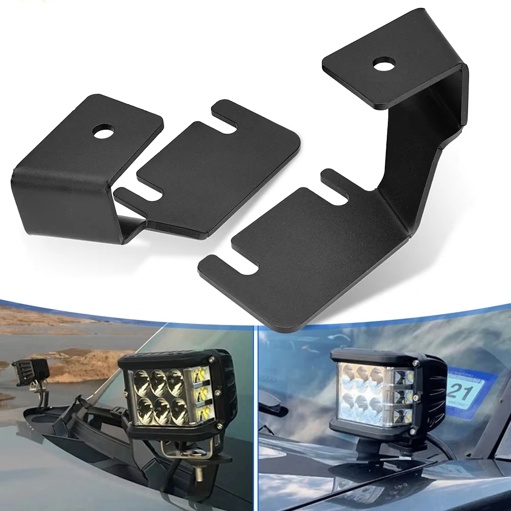A-Pillar Led Ditch Pods Bracket Hood Hinges Work Light Mount Bracket For Auxiliary Offroad LED Pod Work Lighting on Toyota Hilux