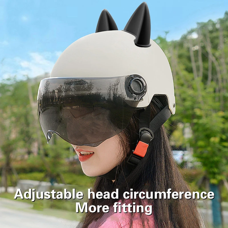 Cute Motorcycle Half Helmet Lightweight Motorcycle Helmet Vintage Helmet Universal All Seasons Certified Adult Safety Helmets