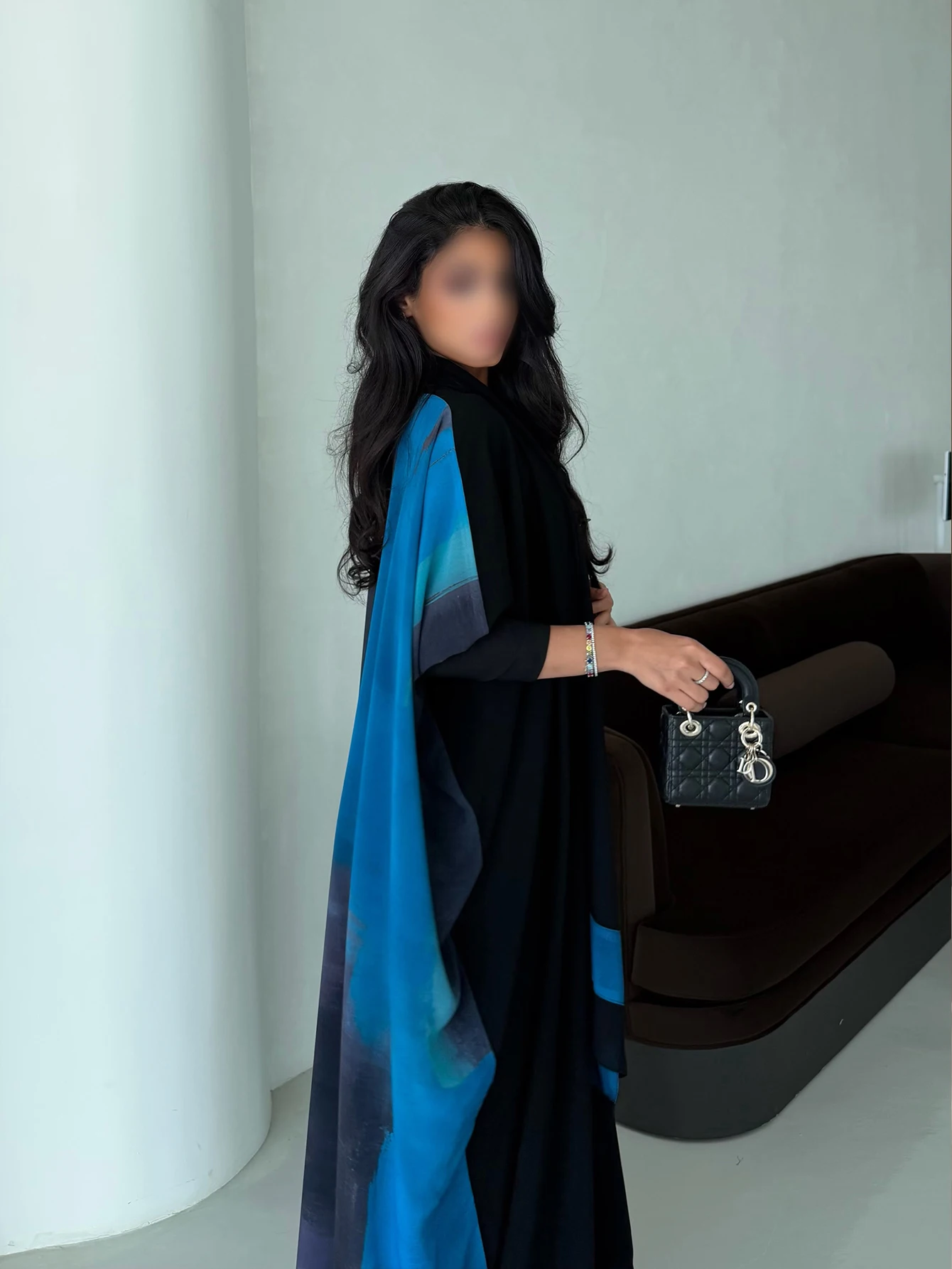 Women's Elegant Arabic Clothing Robe Loose Batwing Sleeve Abaya Middle Eastern Cover-Up