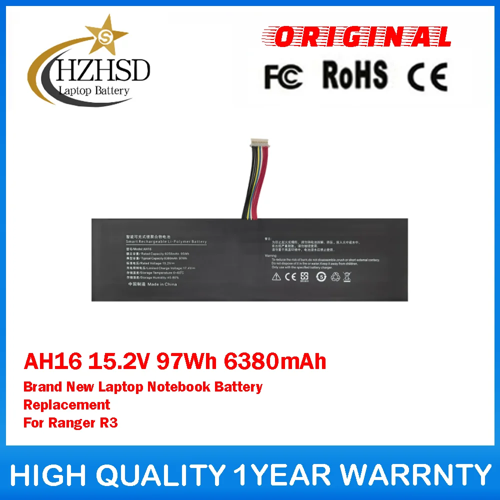 

AH16 15.2V 97Wh 6380mAh Brand New Laptop Notebook Battery Replacement For Aierxuan Youxia R3 16 inch i9 Notebook