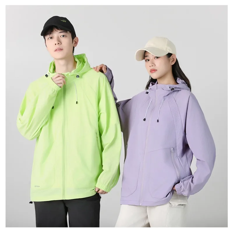 

Куртка для бега на открытом воздухе для пар, устойчивая к УФ-излучению, легкая и дышащая, с длинными рукавами, модная одежда для защиты от солнца