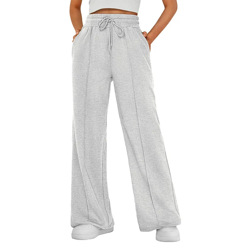 UNITIM Girl Sports Pants Cotton Women Spring Wide Leg Casual Trousers Children's Straight Loose Sweatpant Female Sports Pants