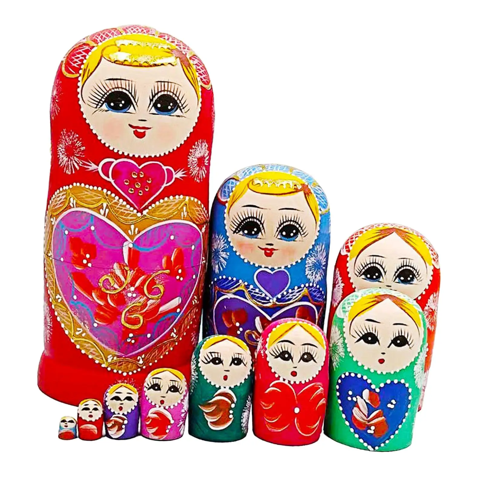 دمية خشبية متداخلة ماتريوشكا ، متمنيا هدية ، تزيين لعبة ، 10 من Matryoshka