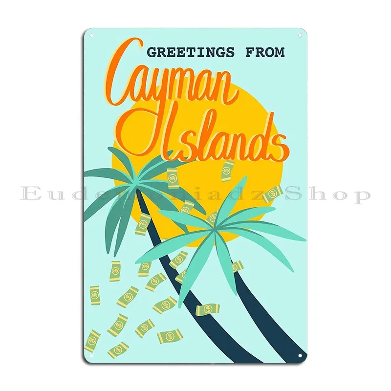 Cayman Islands Postcard Metal Sign Vintage Wall Mural Pub Design Pub Personalized Tin Sign Poster