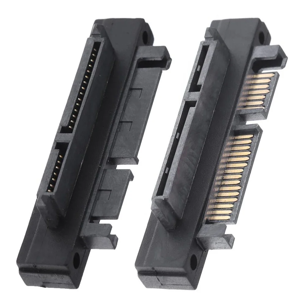 

SATA 22Pin 7+15 Male to Female 90 Degree Left/Right Angle Adapter Card SFF-8482 Connector for SATA HDD SSD Hard Drive