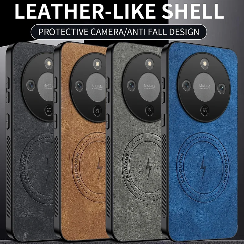 For Honor X9d 5G Back Cover Skin Feel Shockproof Magnetic Phone PU Leather Case Soft Fundas For Honor X9d X70