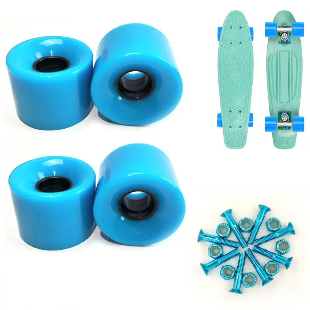Street Skating Skateboard Wheels 60x45mm PU Plus Colorful Electroplated Hardware Bolts For Easy Installation