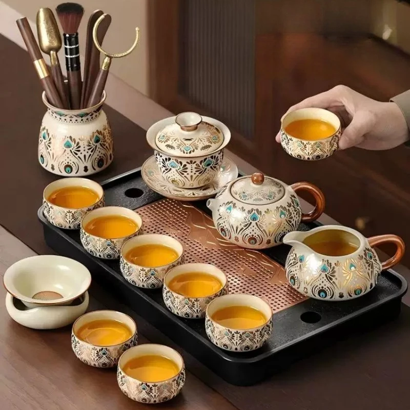 Saucer Infuser Tea Sets Holder Kit Bowl Cup Tea Pot Sets Matcha Sifter Travel Conjunto De Cha Porcelana Coffee Accessories