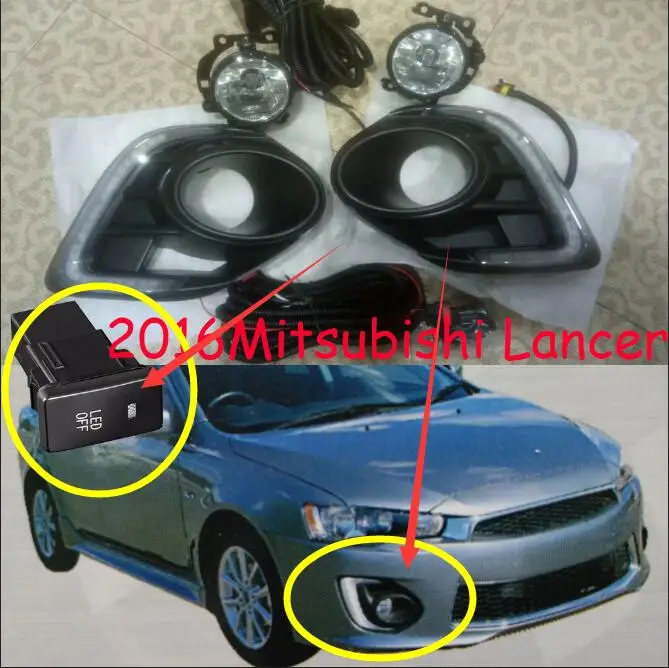 

Car styling for 2016 year of DRL Mitsubishi Lancer daytime light LED car accessories headlight lancer fog lamp