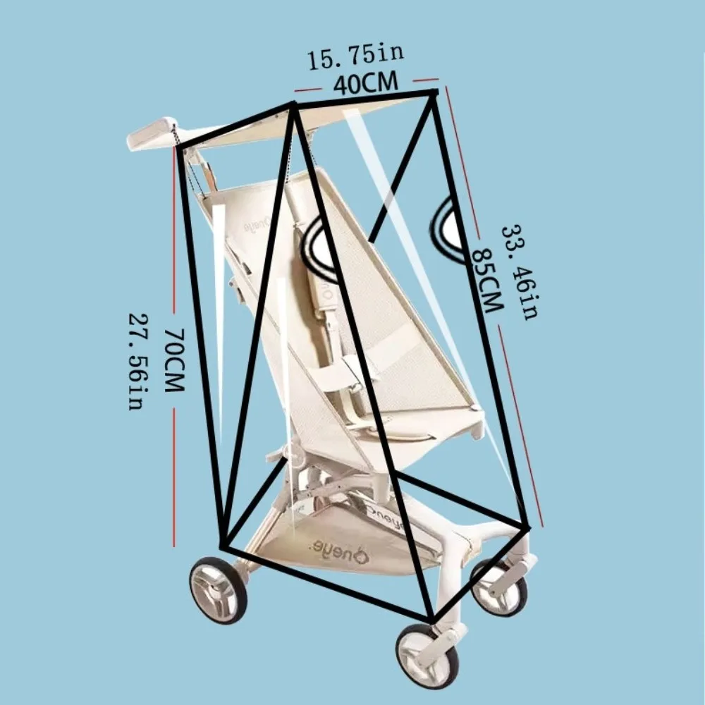 Paraguas transparente para cochecito de bebé, cubierta impermeable a prueba de viento, bolsillo impermeable, cubierta para lluvia, escudo protector de viaje